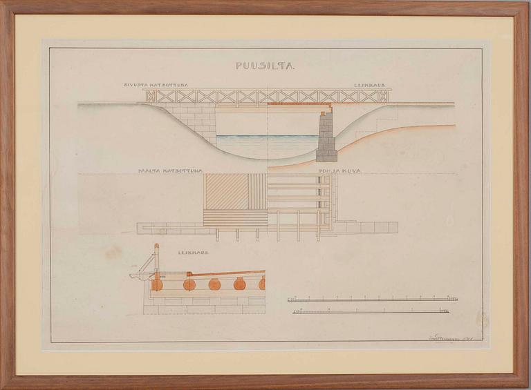 RITNINGAR, 2 st, akvarell, sign Emil Reinman 1915.