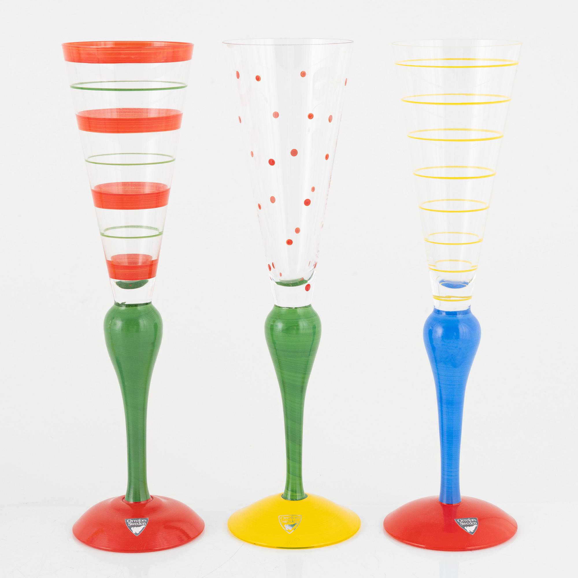 Anne Nilsson, glasservis, 8 delar, "Clown", Orrefors.