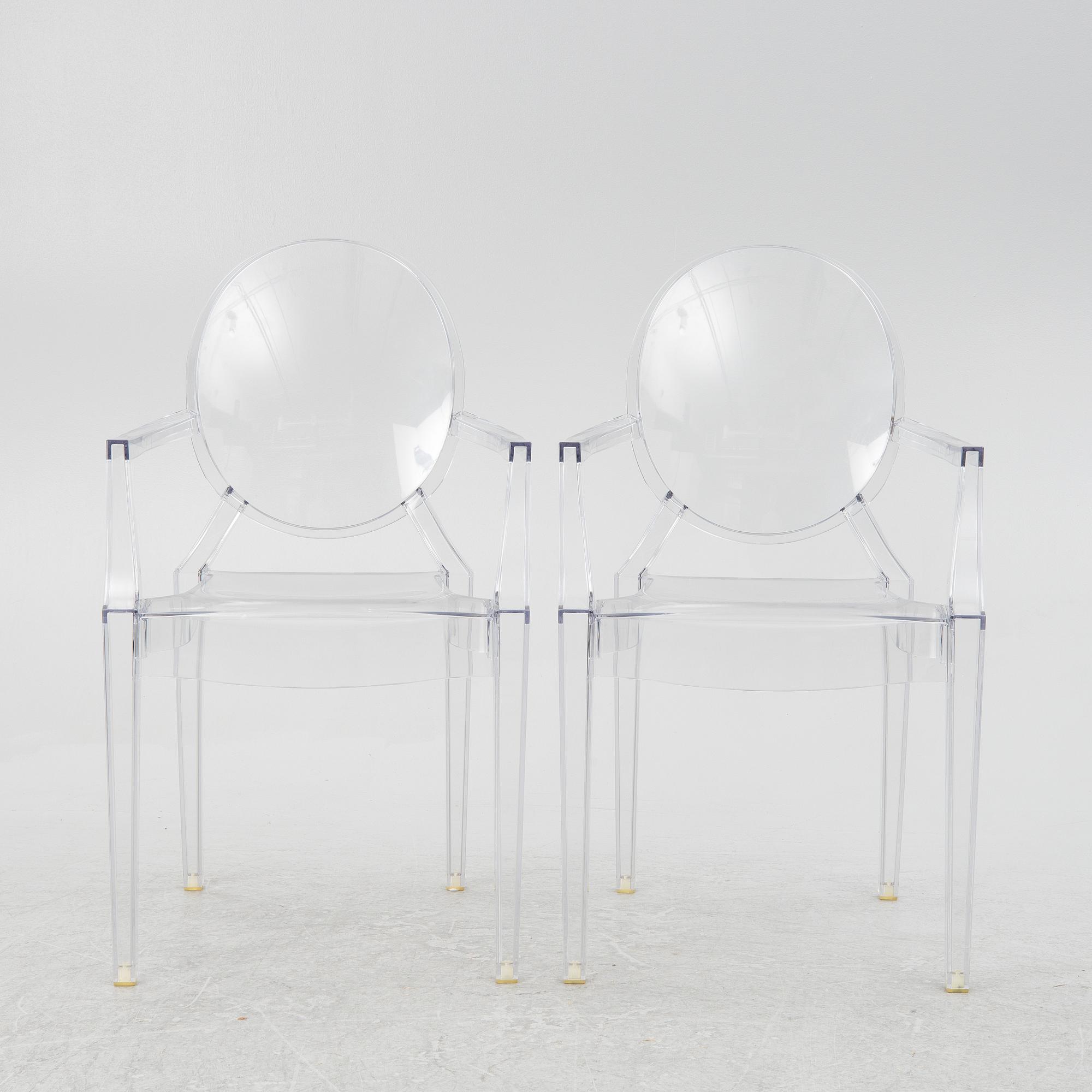Philippe Starck, a pair of "Louis Ghost" armchairs, Kartell.