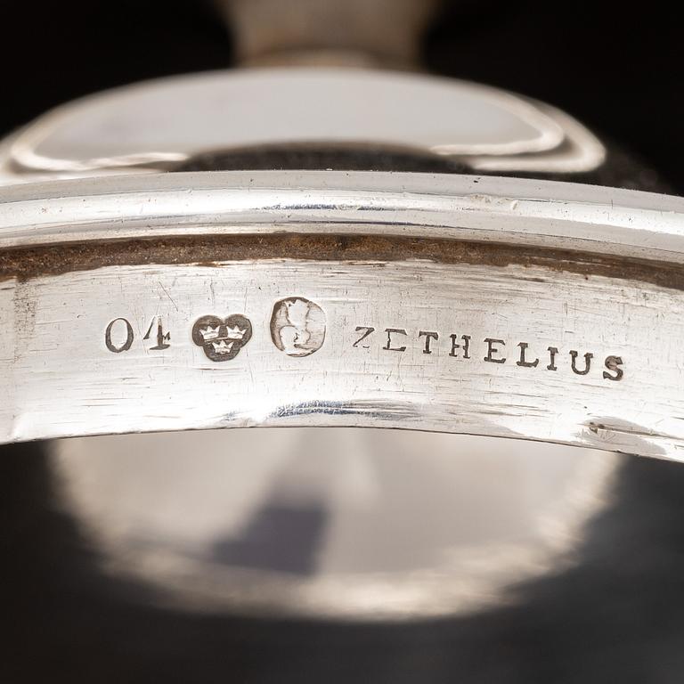 A Swedish 19th century silver coffee-pot, mark of F & W Zethelius, Stockholm 1846.