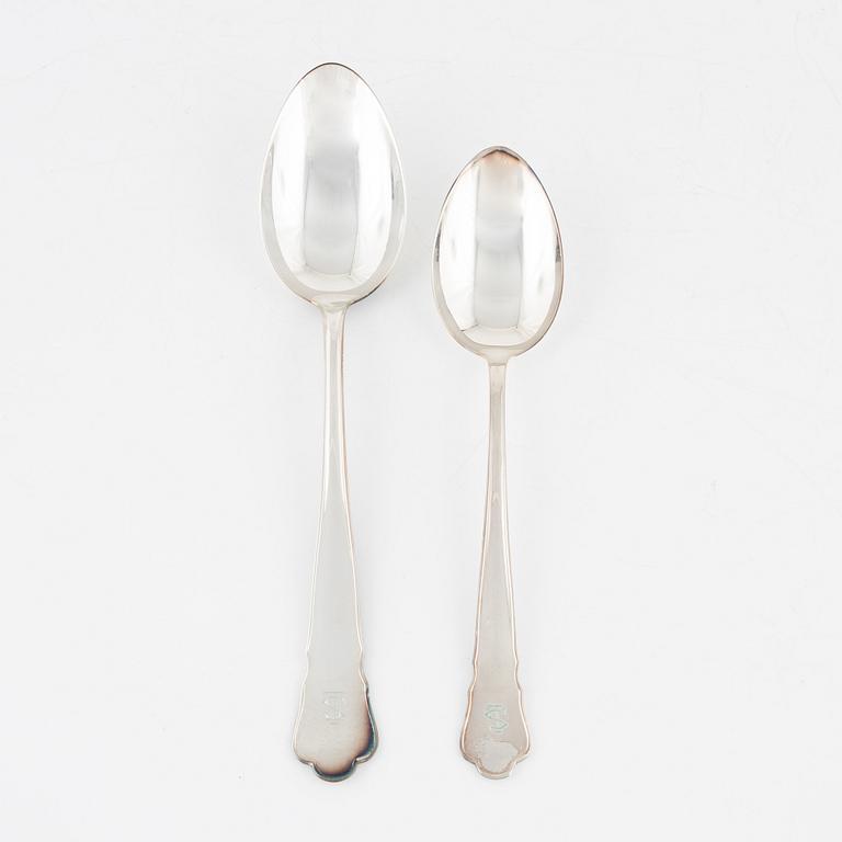 Skedar, 24 st, silver, "Chippendale", GAB, Stockholm, 1950-61.