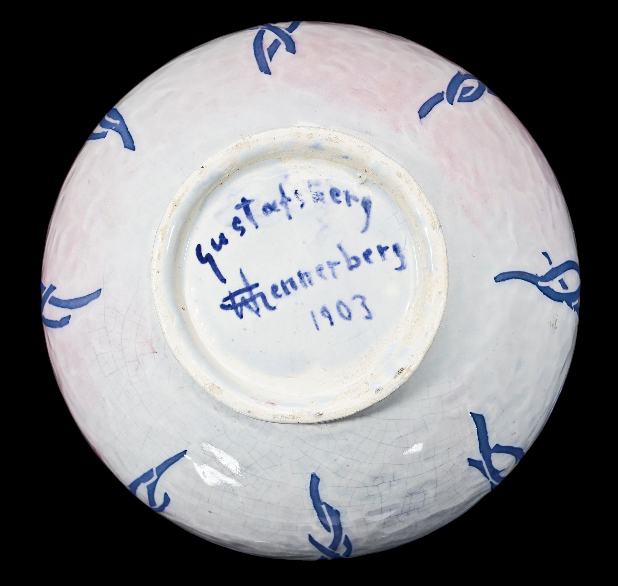 VAS, keramik, sgrafitto, Gunnar Wennerberg Gustafsberg 1903.