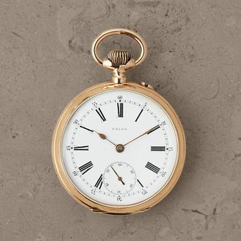 55. HALDA POCKET WATCH FACTORY, First edition with roman numerals, pocket watch, 50 mm,