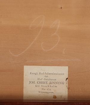 A late Gustavian 18th century writing cabinet by J. C. Linning, master 1779.