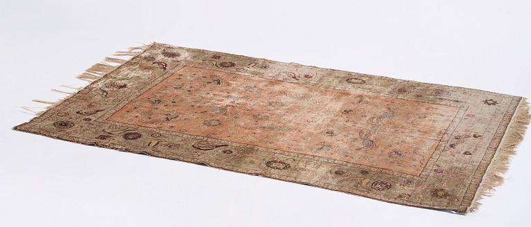 A rug, antique, silk with metal brocade, Istanbul, so called 'Koum Kapi', Ottoman empire,  ca 181,5 x 127,5 cm.