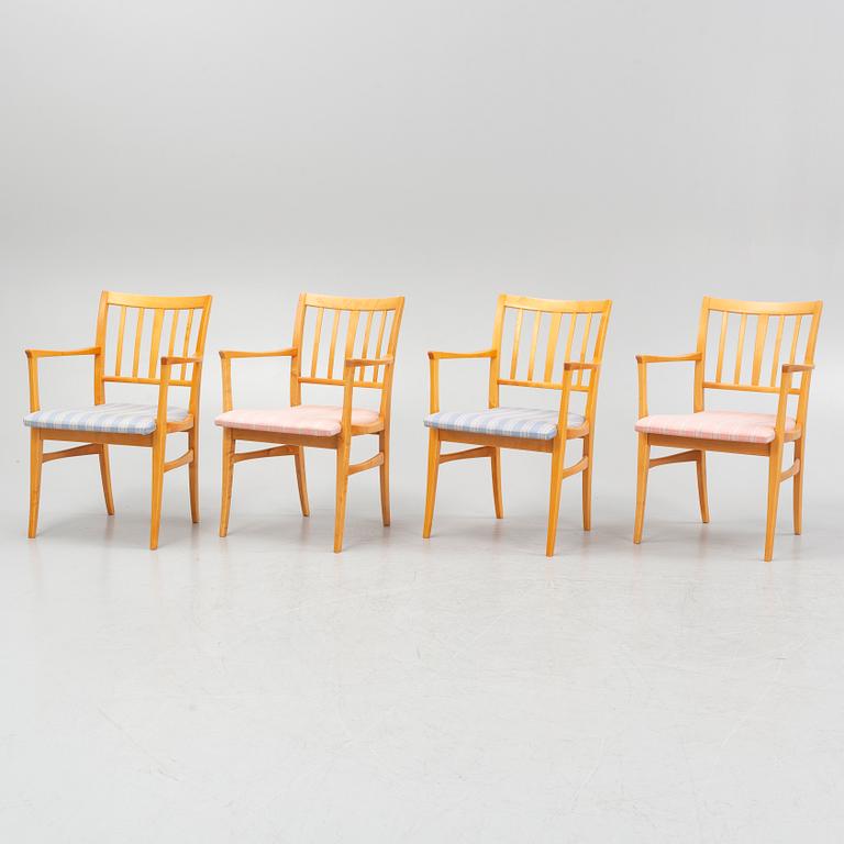 Carl Malmsten, armchairs, 4 pcs, "Herrgården".