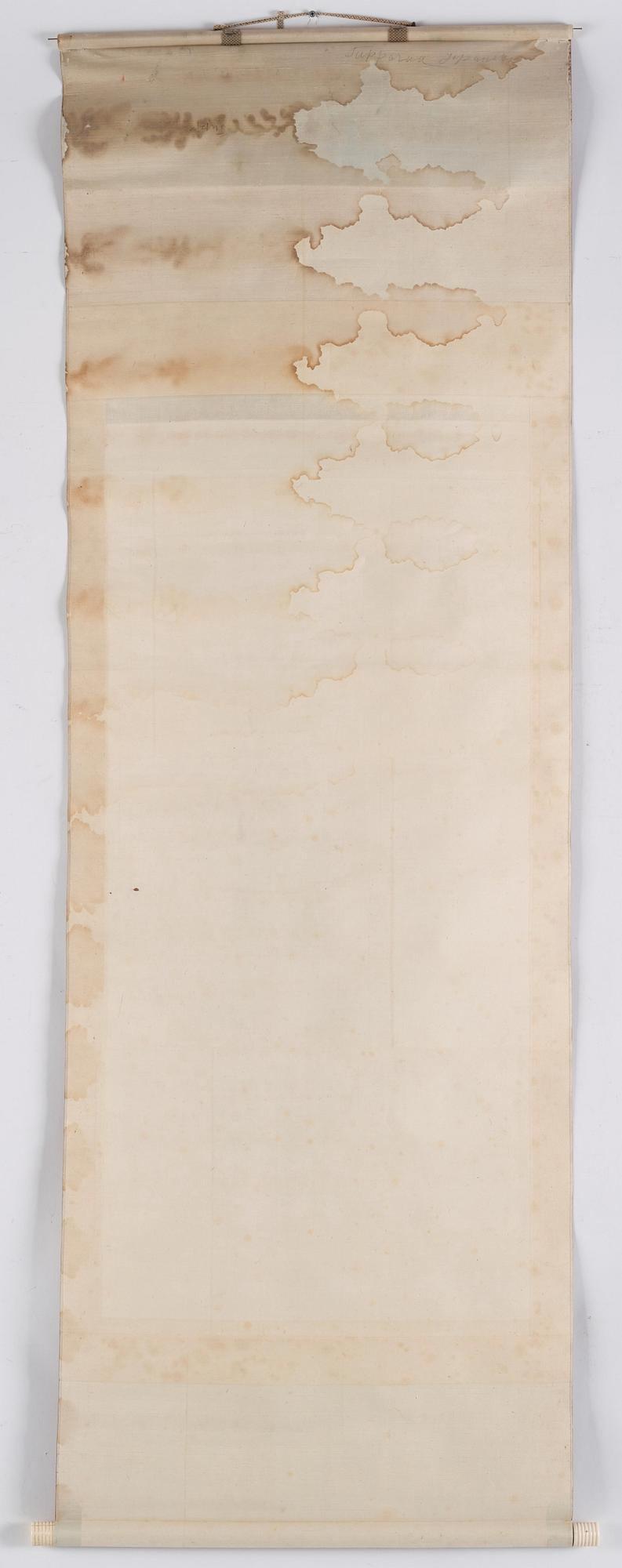 Rullmålningar, två stycken, tusch och färg på papper, Japan, tidigt 1900-tal. Samarbete mellan två konstnärer.