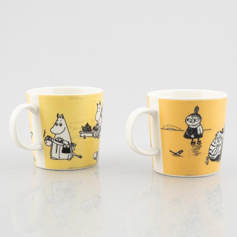 Two porcelain 'Moomin' mugs, Arabia, Finland, 1990-1996.