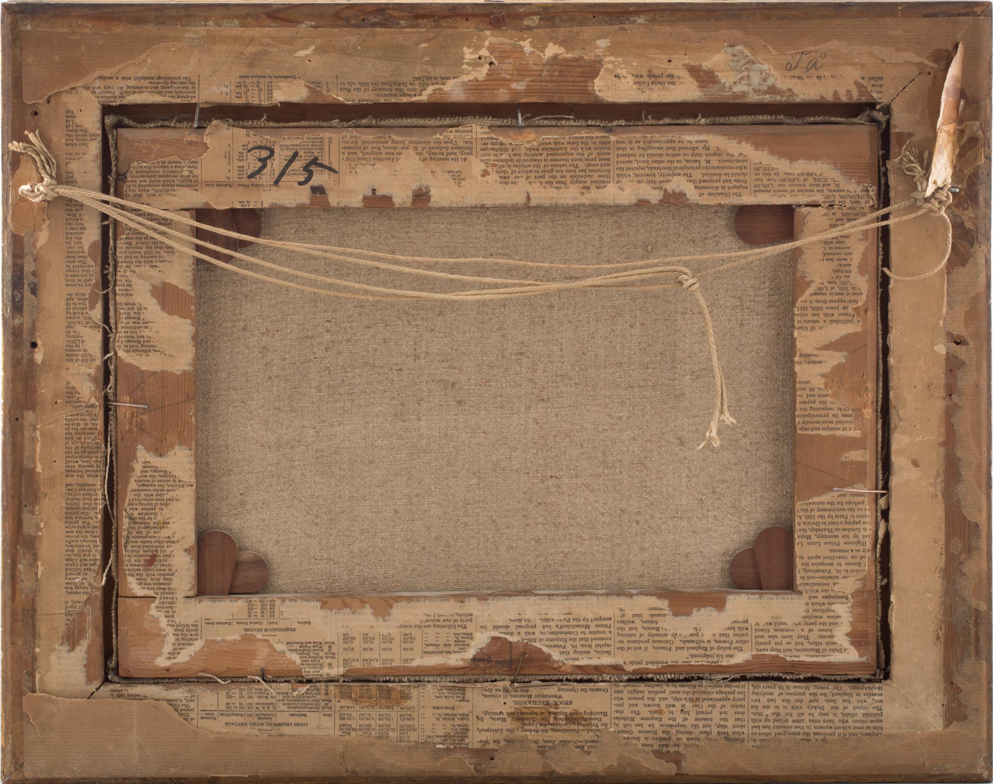 OKÄND KONSTNÄR, olja på papper. 1800-talets mitt.