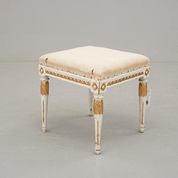 TABURETT, gustaviansk, sent 1700-tal.