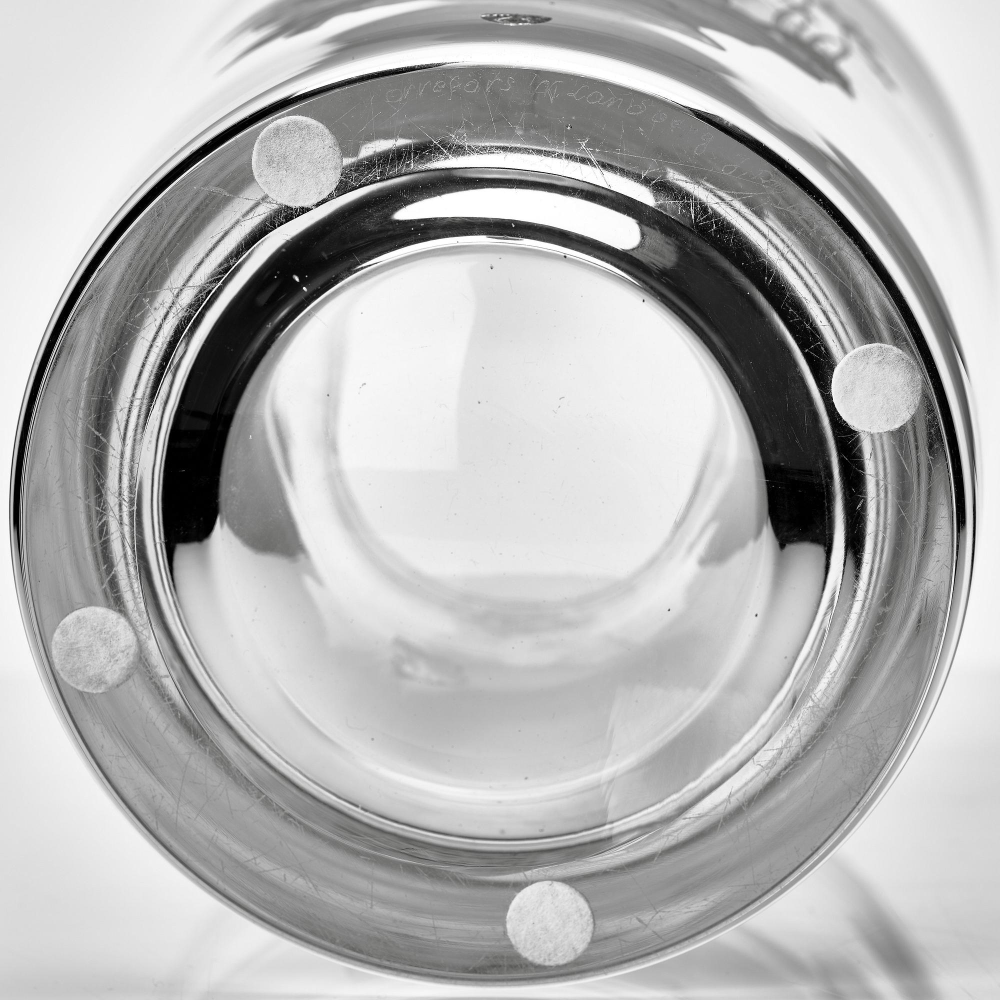 Nils Landberg, an engraved glass vase, Orrefors, Sweden 1941, engraved by John Rosenstam.