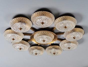 A ceiling lamp attributed to Carl Fagerlund , Orrefors, Sweden probably 1970's.