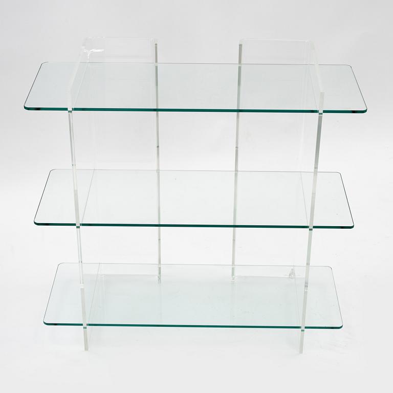 A 'Combiplex' glass and plexiglass shelf, Fogia.