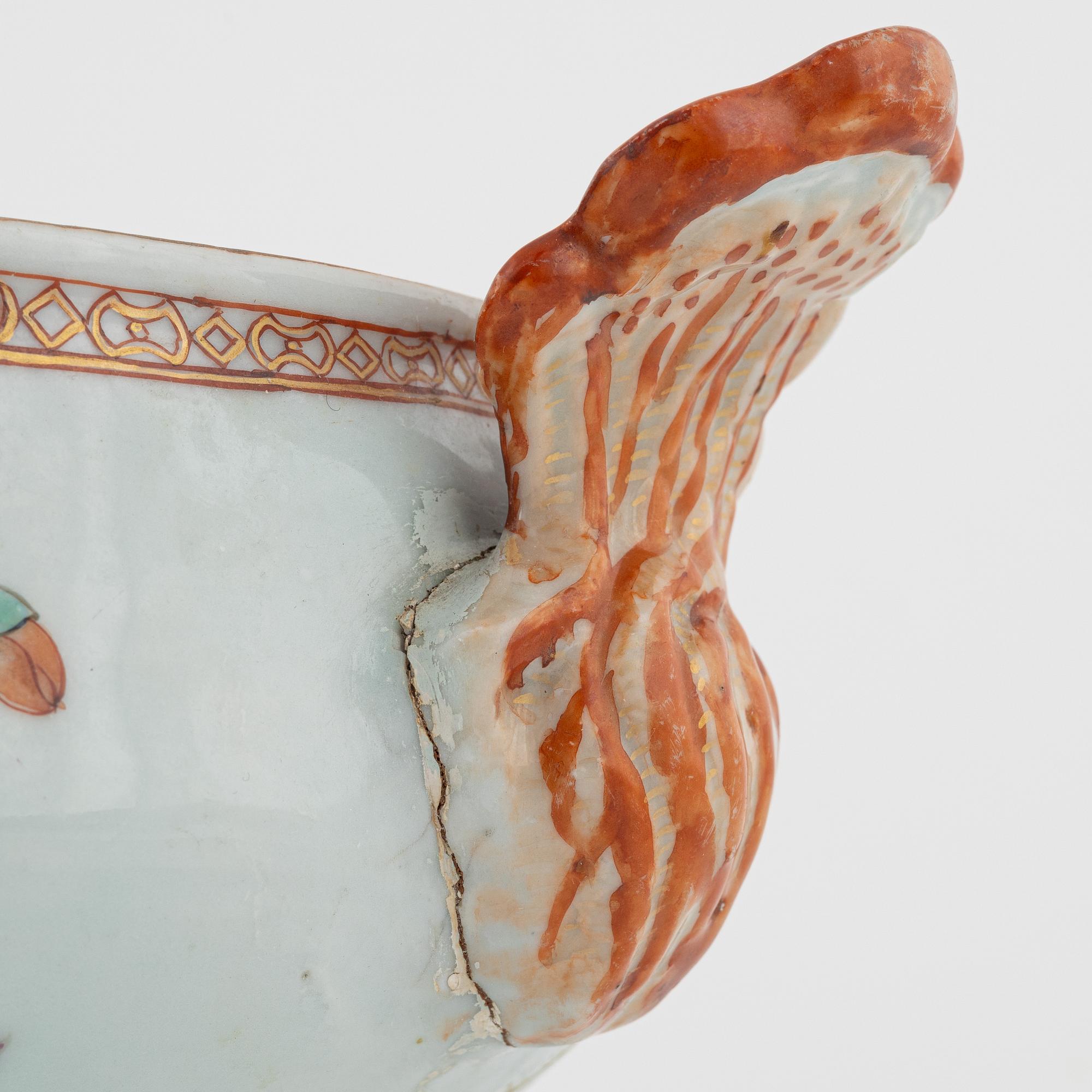 A famille rose 'double peacock' tureen with matched cover, Qing dynasty, Qianlong (1736-95).