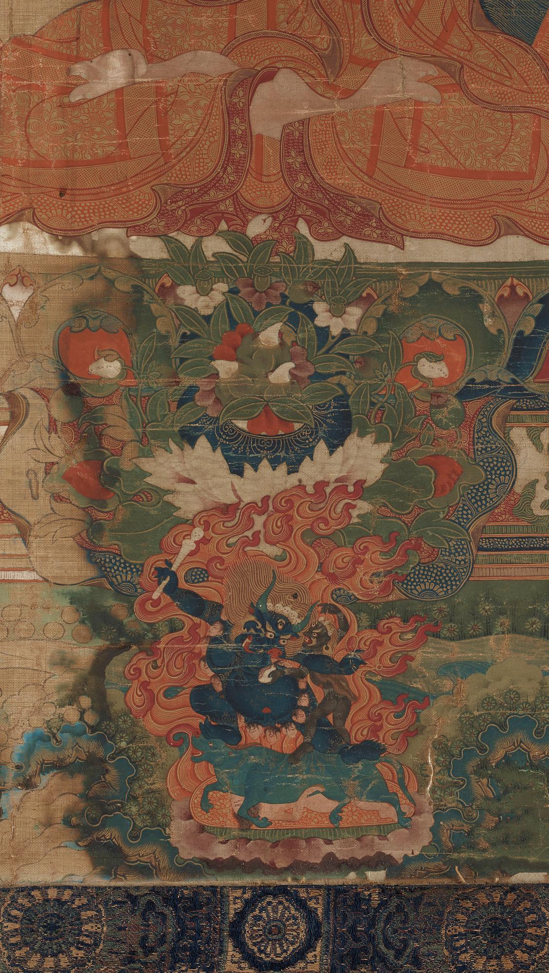 THANGKA, Tsong Khapa, tibeto-kinesisk, 1700-tal/tidigt 1800-tal.