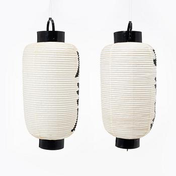 A pair of Japanese paper lanterns, 20th century.