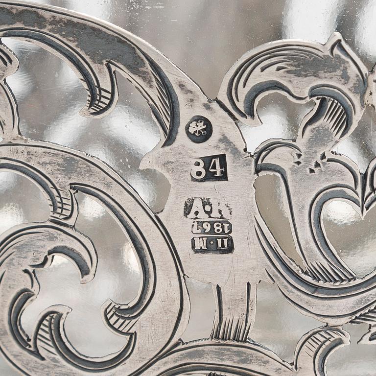 Alexander Kordes, smörbytta, silver, S:t Petersburg, Ryssland 1867.