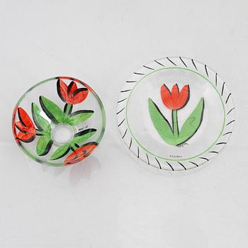 Ulrica Hydman-Vallien, six glass items, Kosta Boda.