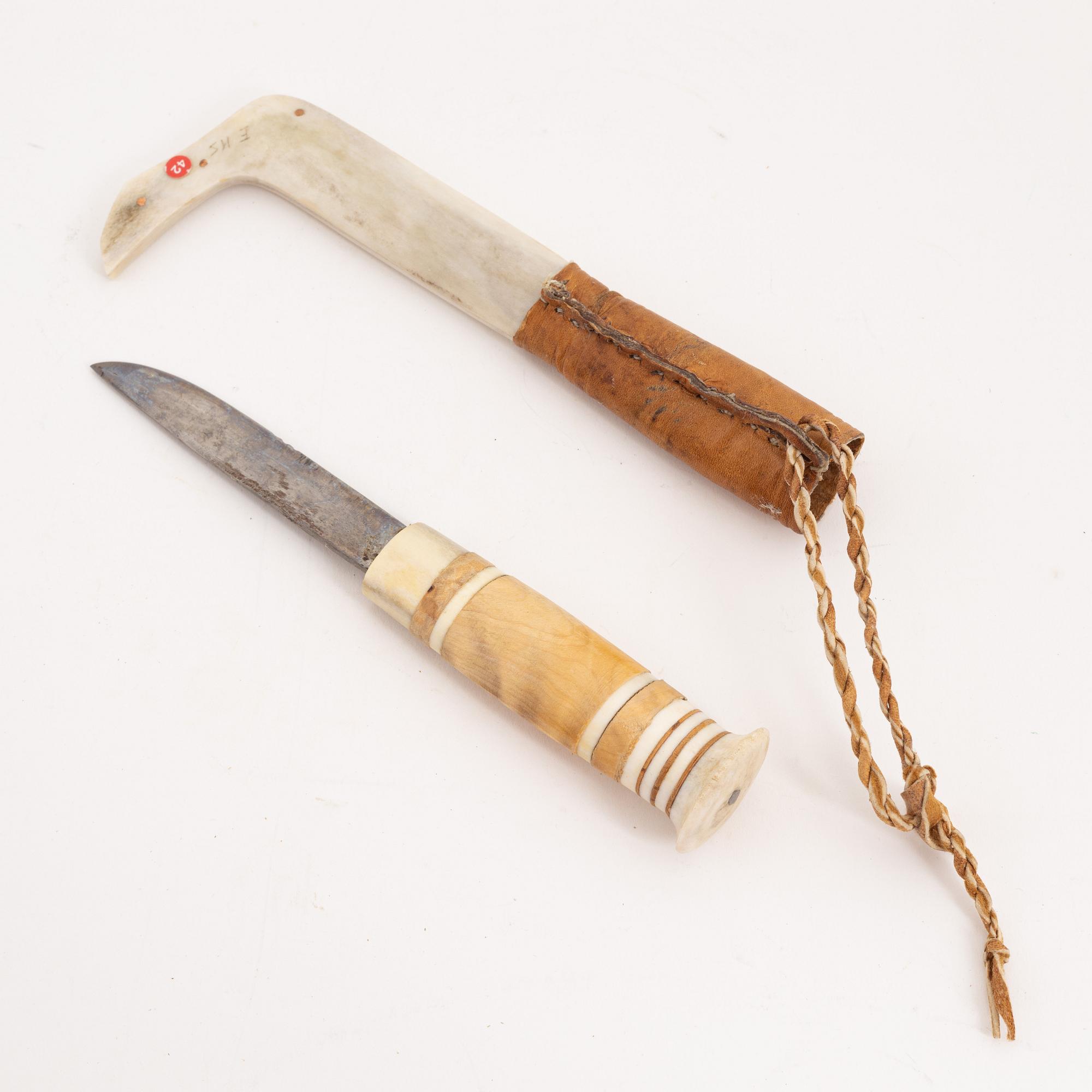 A knife by Erik Knutsson Sunna, signed, before 1964.