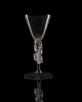 A German 'flügel glass' goblet, 17th Century.