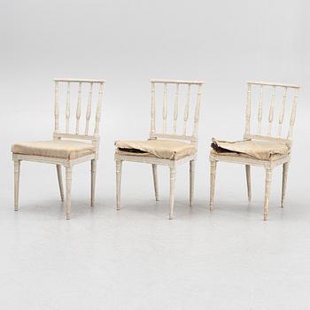 Stolar, sex stycken, av Anders Hellman d.y. (mästare i Stockholm 1793-1825), Sengustavianska.