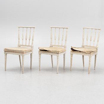 A set of six late Gustavian chairs by A. Hellman (master in Stockholm 1793-1825).