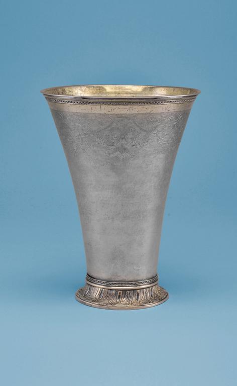 A BEAKER, silver Samuel Cavander Pori 1767. Weight 533 g.