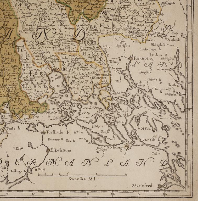 Karta, "Charta öfver Wästmanland och Fierdhundra", omkring år 1800.