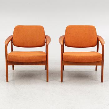 Folke Ohlsson, a pair of "Ascot" armchairs, Dux, Sweden, 1960's.