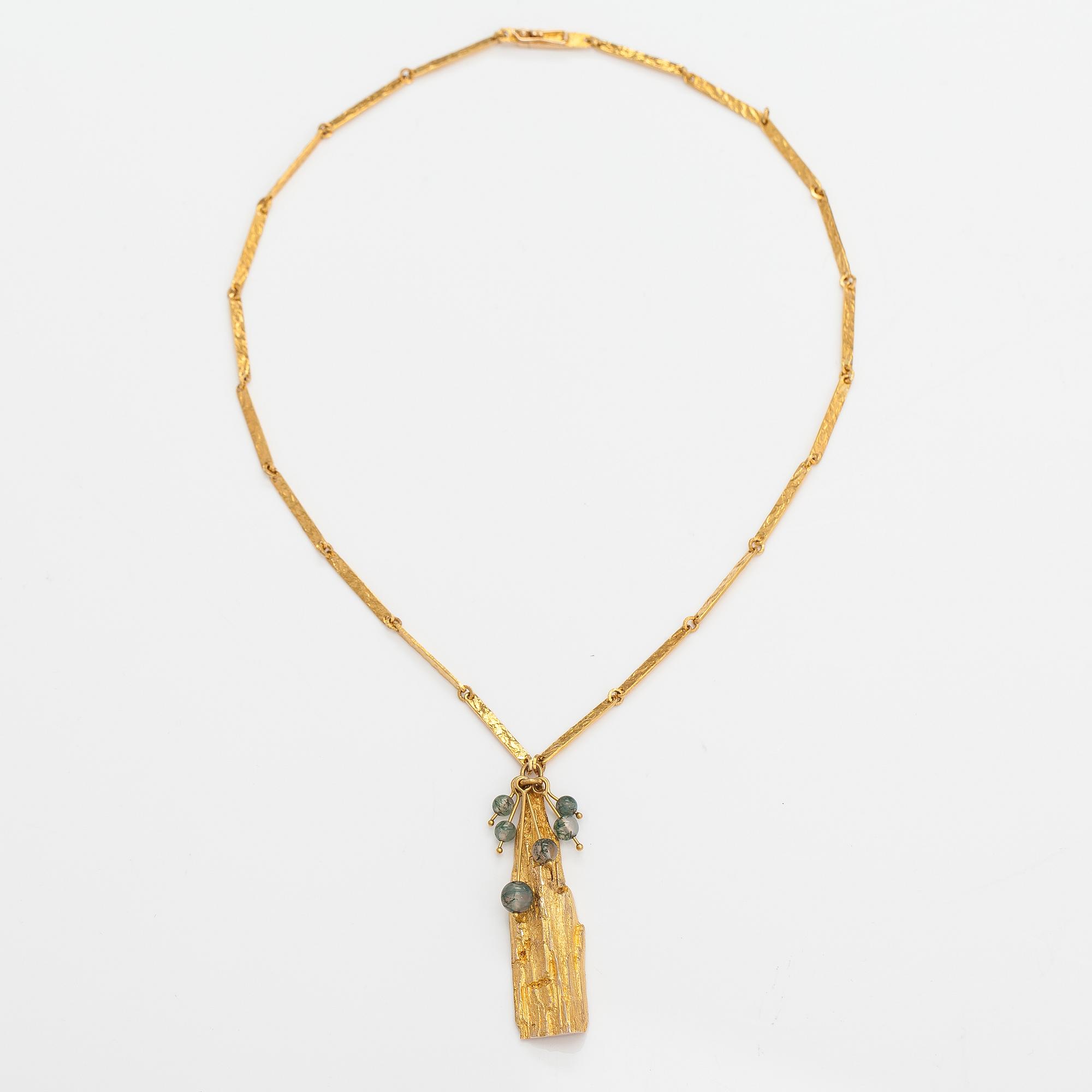 Björn Weckström, Kaulakoru "Kultapuu", 14K kultaa, sammalakaatteja. Lapponia 1970.