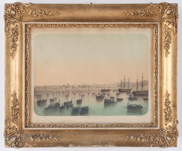 GRAFISKT BLAD, kolorerat, Krimkriget 1853-56, 1800/1900-tal.