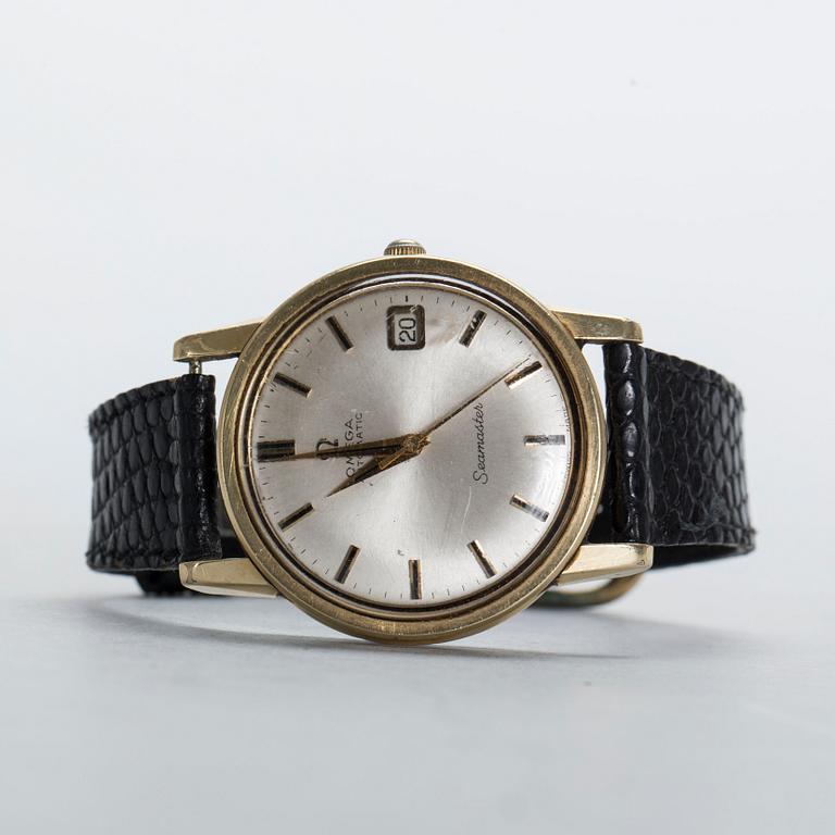 ARMBANDSUR, herr, Omega, Seamaster, Automatic, guld på stål, 1960-tal.