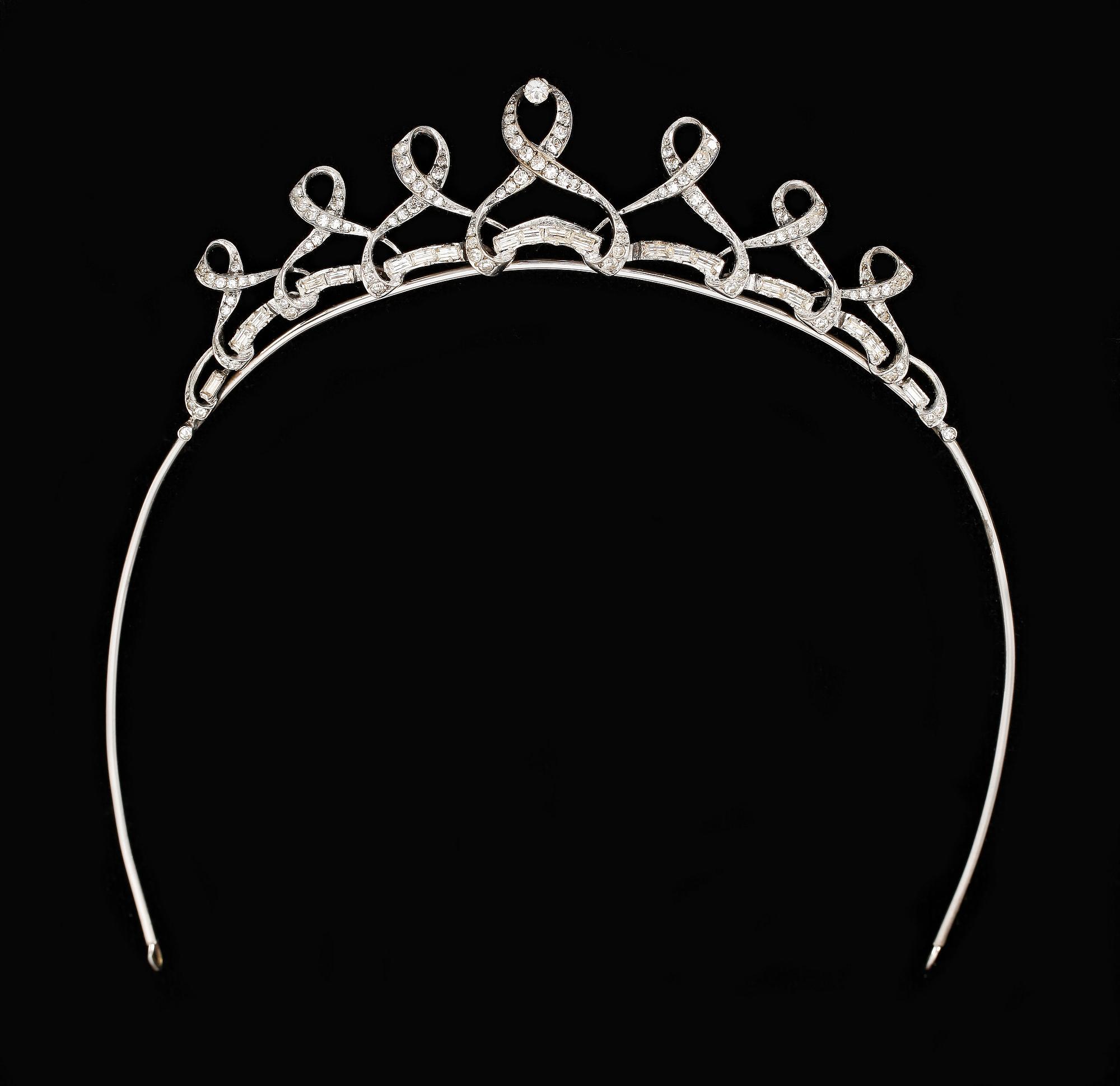 TIARA, silver och paste, 1900-talets mitt.