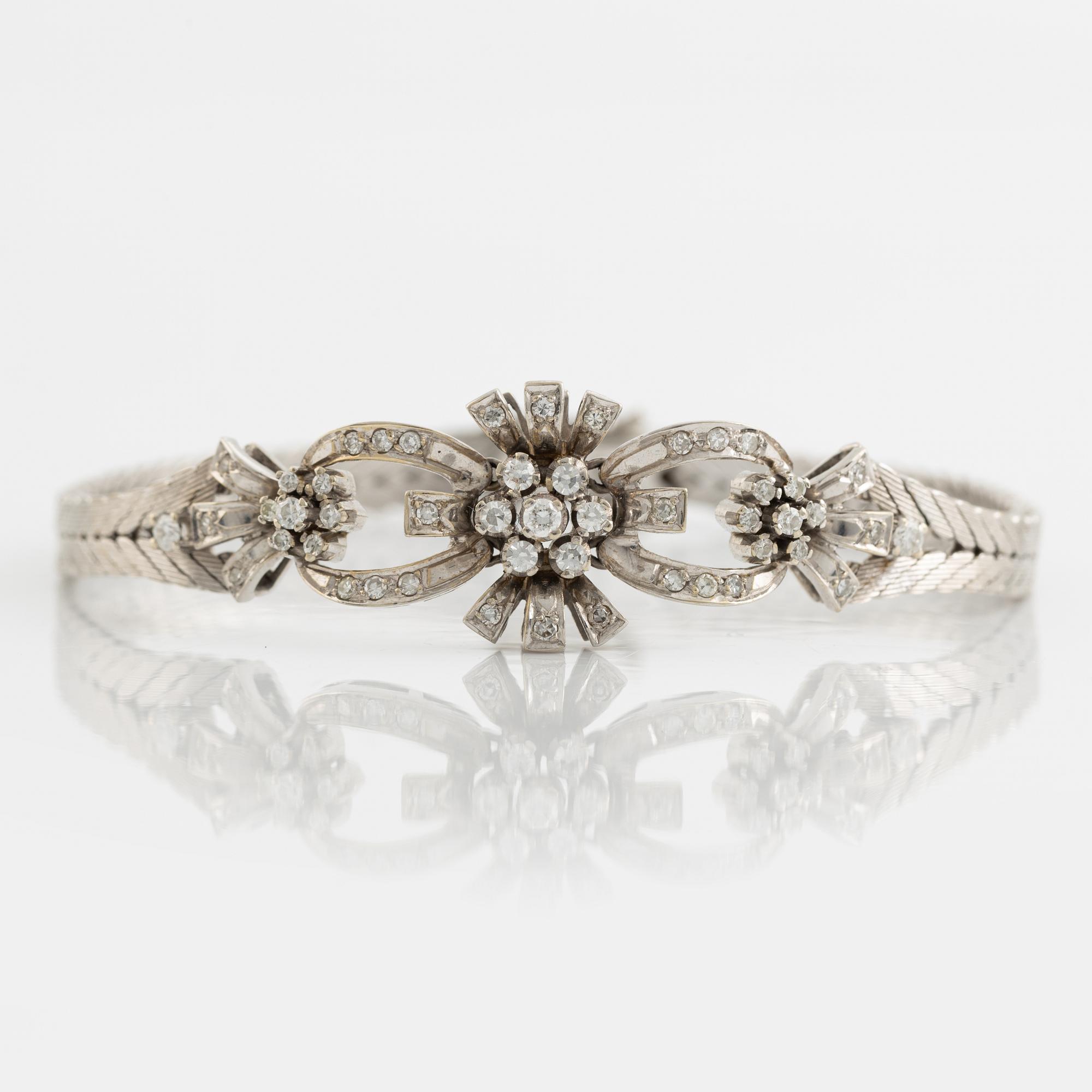 White gold and diamond bracelet.