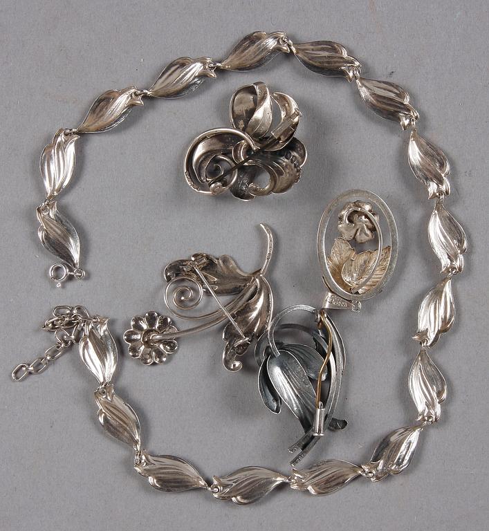 SMYCKEN, 5 st, silver, bl a G Kaplan, 1947-60.