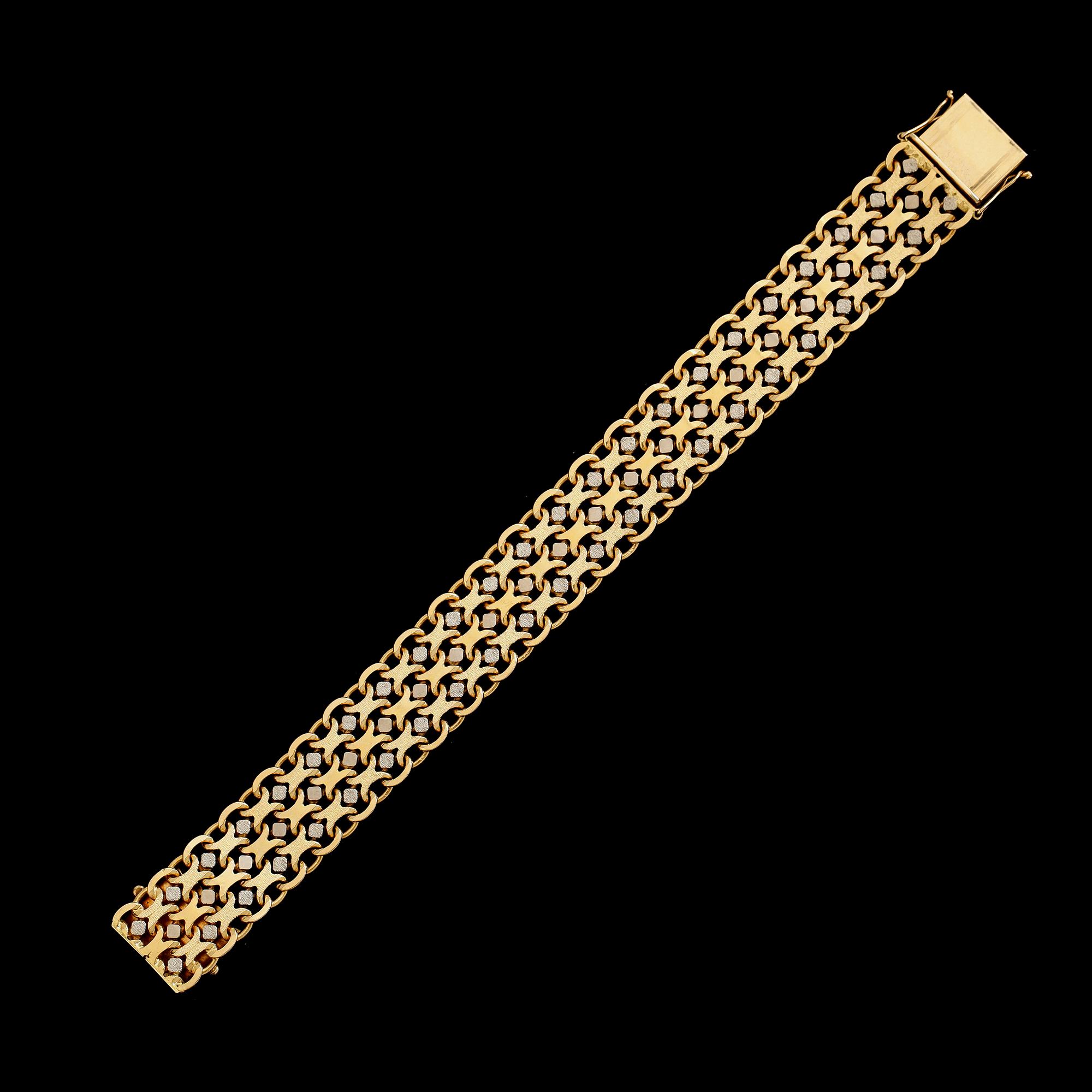 ARMBAND, 18K rött och vitt guld. Vikt 56 ca g.