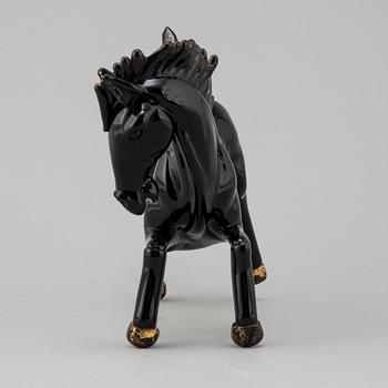 PINO SIGNORETTO, a glass sculpture of a horse, Murano, Italy, signed.