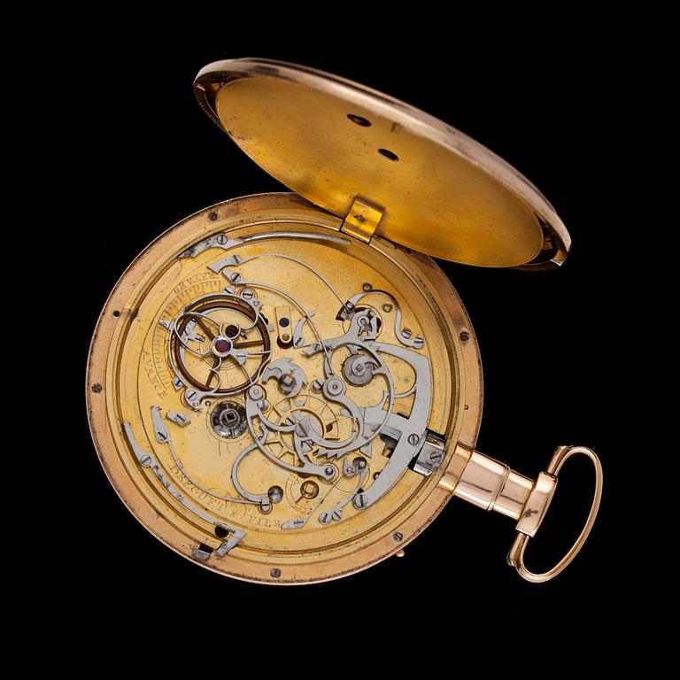 A gold pocket watch, Breguet & Fils, quarter repeater, second half 19th century.