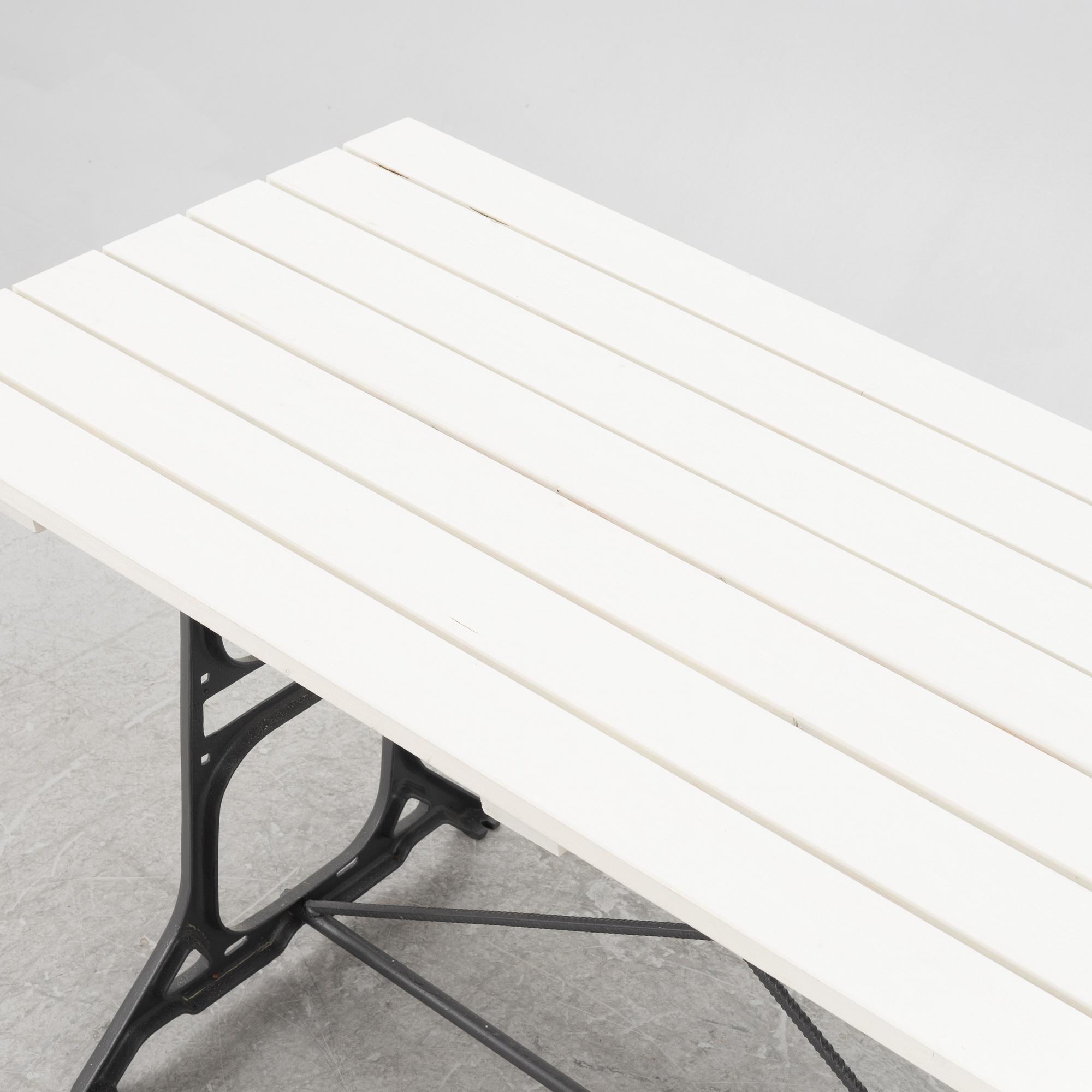 A contemporary garden table.