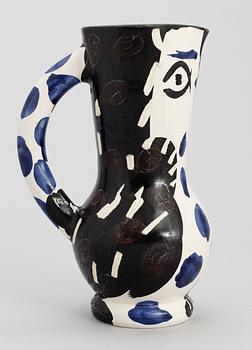 A Pablo Picasso 'Cruchon hibou' faience pitcher, Madoura, Vallauris, France 1955.