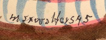 MAX WALTER SVANBERG, akvarell, signerad och daterad 45.