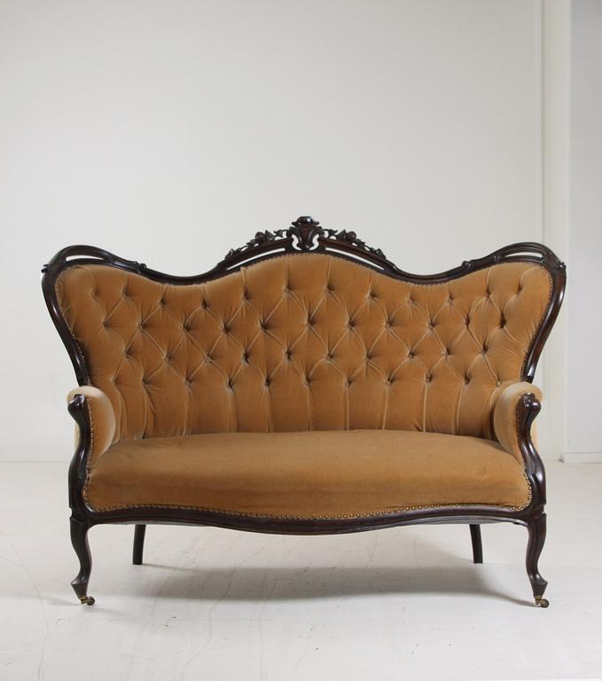 SALONGSMÖBEL, 4 delar, nyrokoko, 1800/1900-tal.