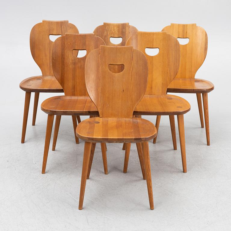 Carl Malmsten, a set of six 'Sörgården' chairs, Svensk Fur, mid 20th Century.