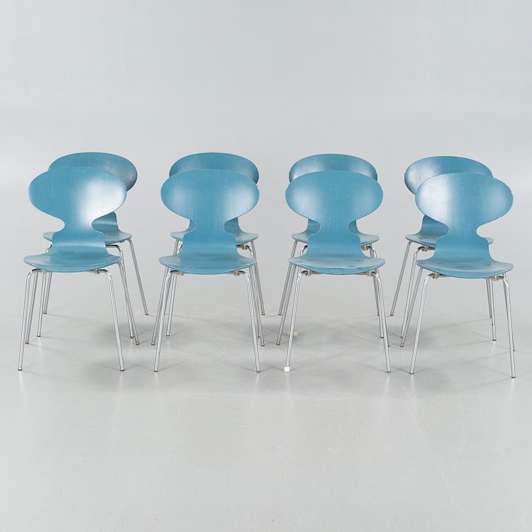 Eight "Ant" chairs, designed by Arne Jacobsen, by Fritz Hansen 1970.