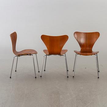 ARNE JACOBSEN, stolar 5 st "Sjuan för Fritz Hansen Danmark sent 1900-tal.