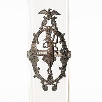 Vase, glass and silver plate, Topazio Casquinha, Portugal.