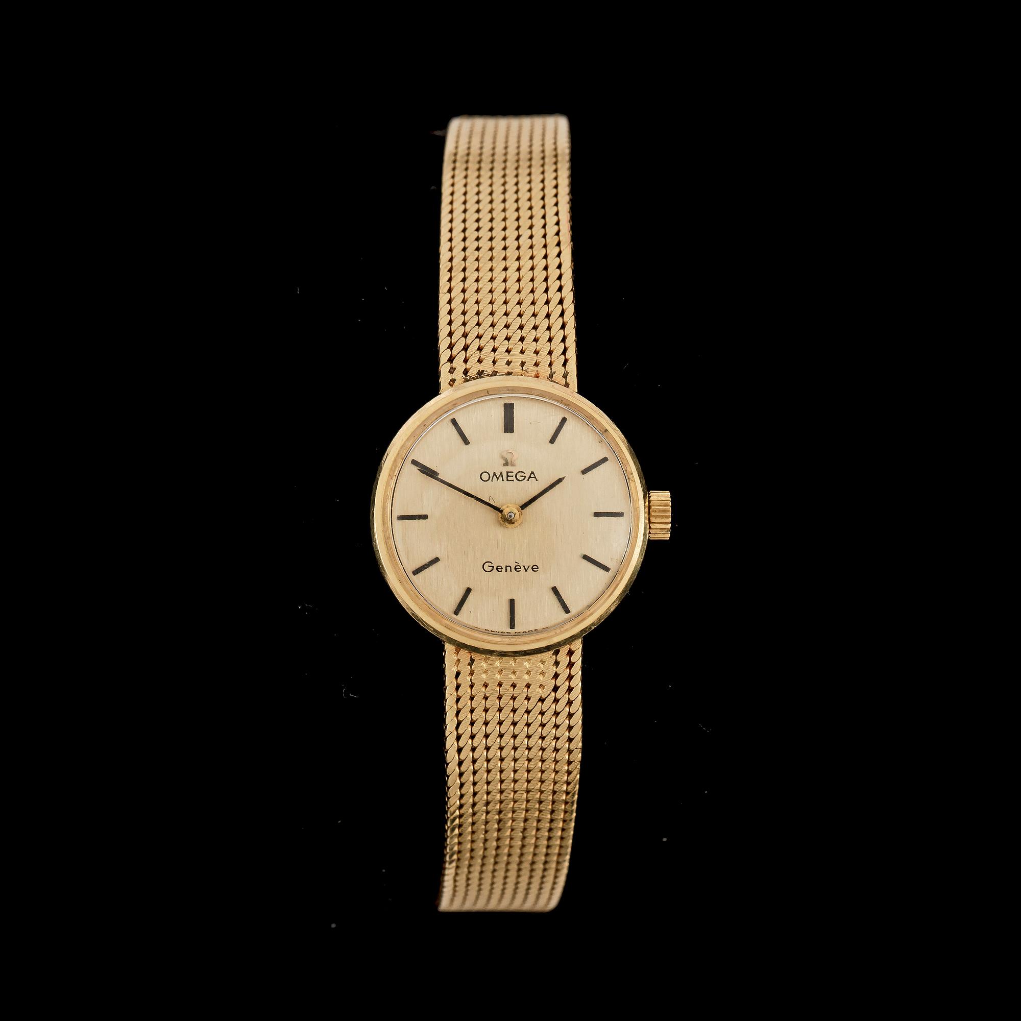 ARMBANDSUR, dam, Omega, 18k guld, 1900-talets andra hälft. Vikt ca 31 gram.