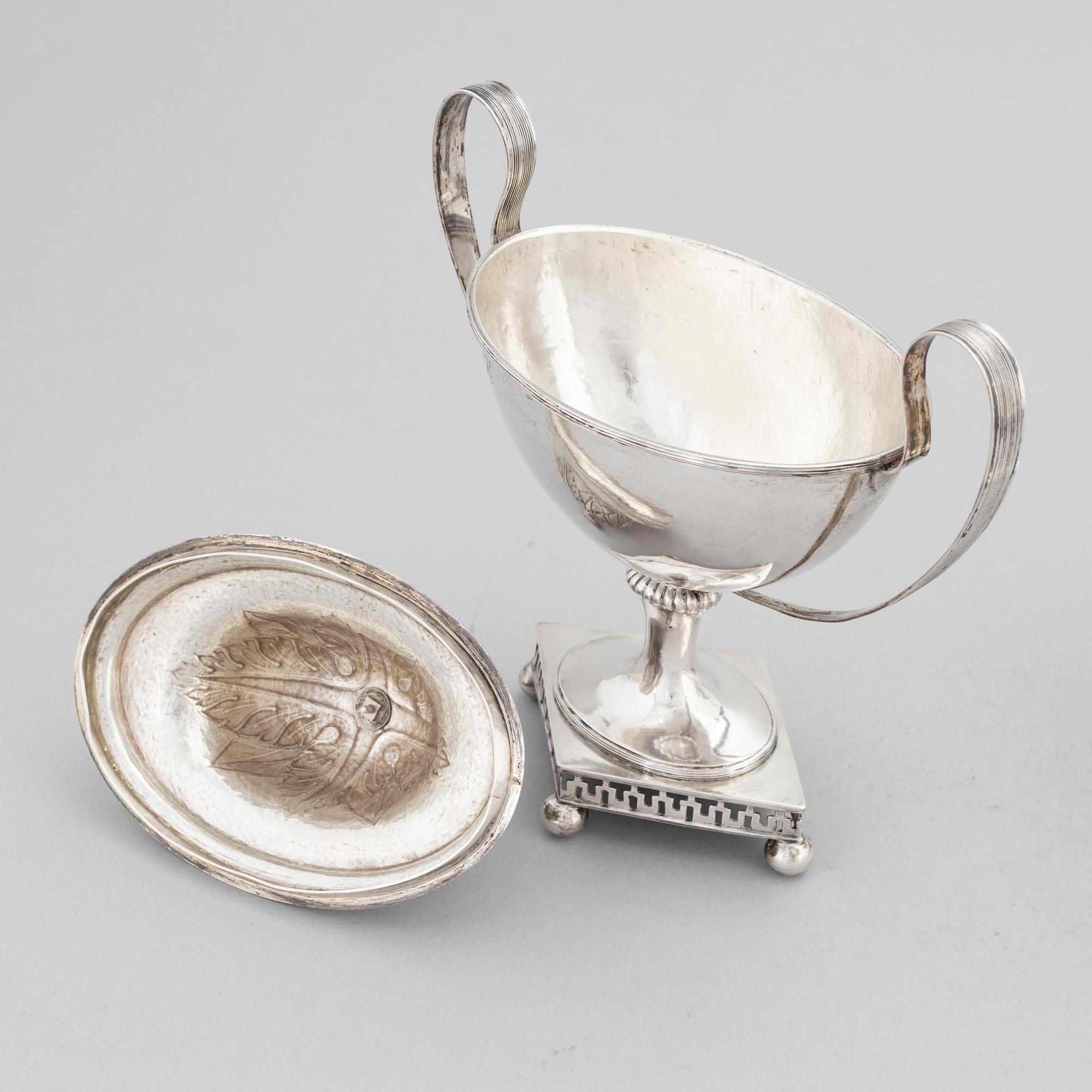 Two Swedish Silver Empire Sugar Bowls, mark of Nils Limnelius,  Stockholm 1811.