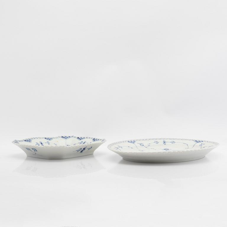 Service, 46 pieces, porcelain, Blue Fluted "Full Lace" and "Half Lace", Royal Copenhagen, Denmark.