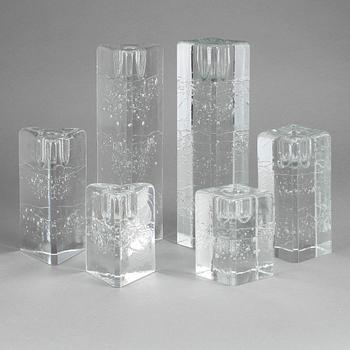 LJUSSTAKAR, 6 st, glas, "Arkipelago", Iittala.